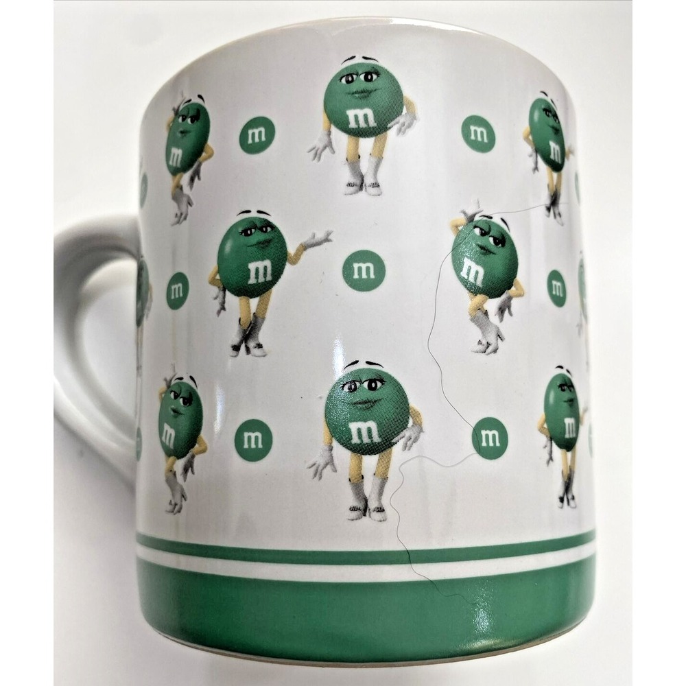 M&M’s World White Coffee Mug Cup with the M&M’s Sexy Green Female Character
